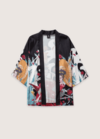 Kimono Unisexe en Polyester | Élégant Motif Japonais avec Geisha et Katana 1