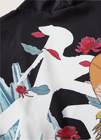 Kimono Unisexe en Polyester | Élégant Motif Japonais avec Geisha et Katana 2