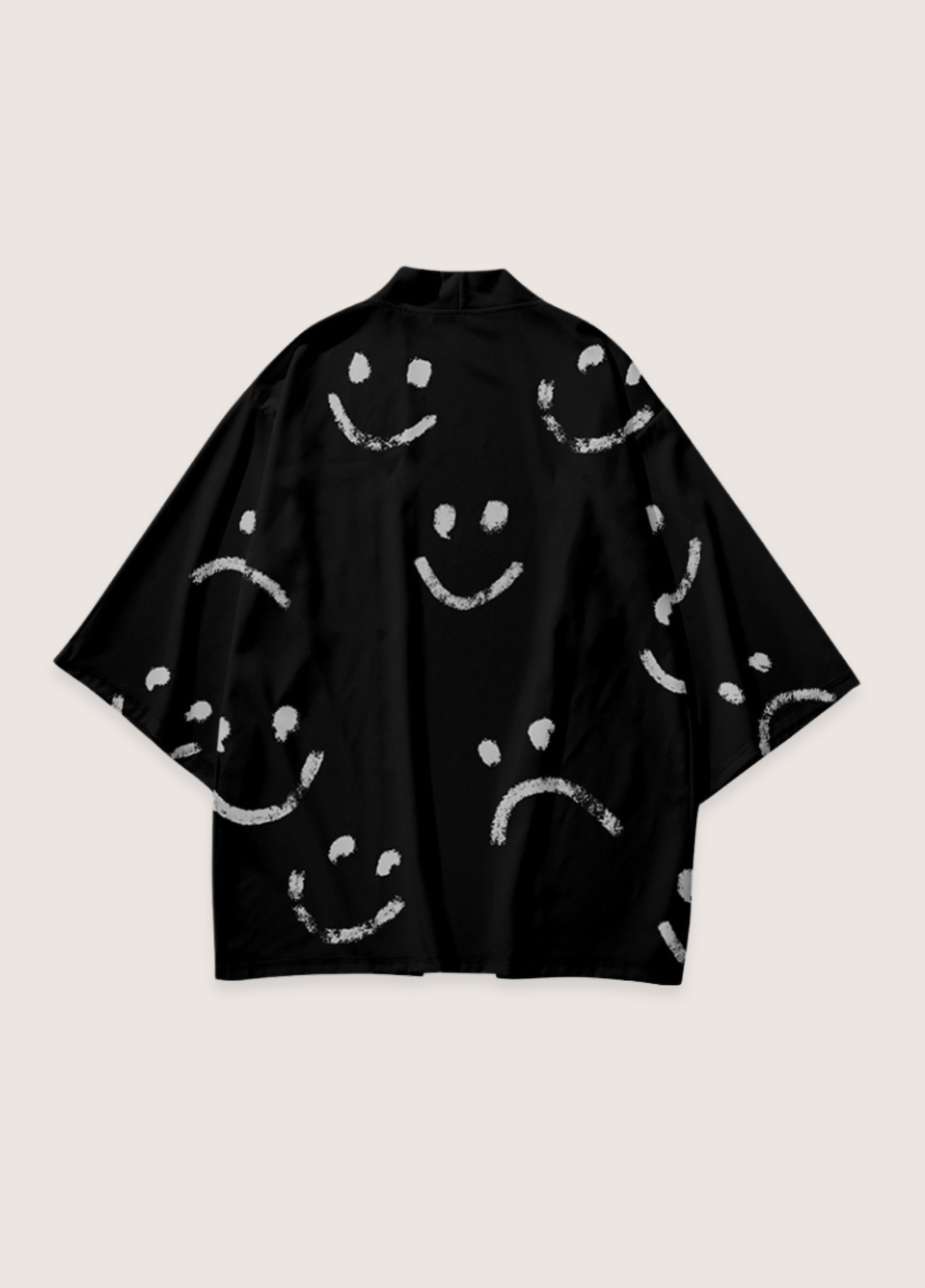 Kimono Unisexe en Polyester | Oversize Décontracté avec Imprimé Émoticône 0