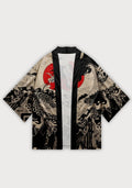 Kimono Unisexe en Polyester avec Imprimé Dragon | Élégant Haori au Style Japonais 0