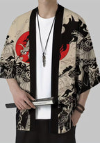 Kimono Unisexe en Polyester avec Imprimé Dragon | Élégant Haori au Style Japonais 3