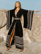 Kimono Unisexe en Tissu Noir | Élégant Vêtement Japonais Traditionnel 2