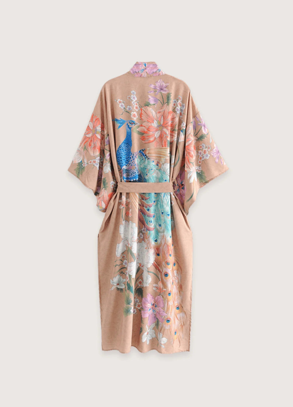 Manteau Femme en Coton Beige | Élégant Kimono Léger Polyvalent 2