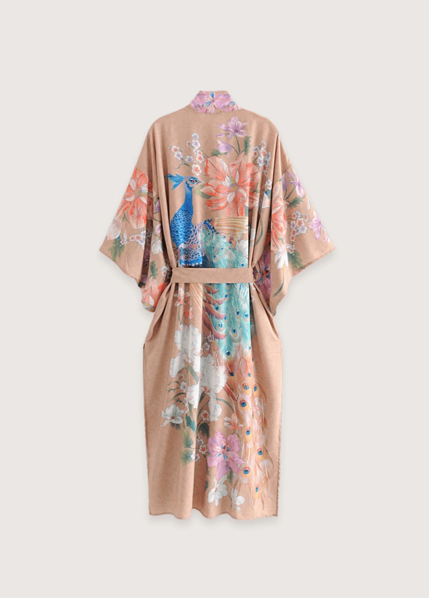 Manteau Femme en Coton Beige | Élégant Kimono Léger Polyvalent 2