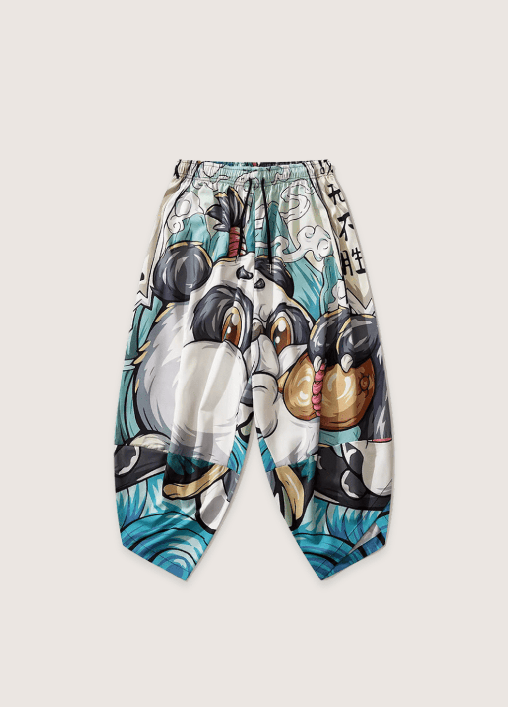 Pantalon Kimono Unisexe en Polyester | Élégant Imprimé Panda Décontracté 0