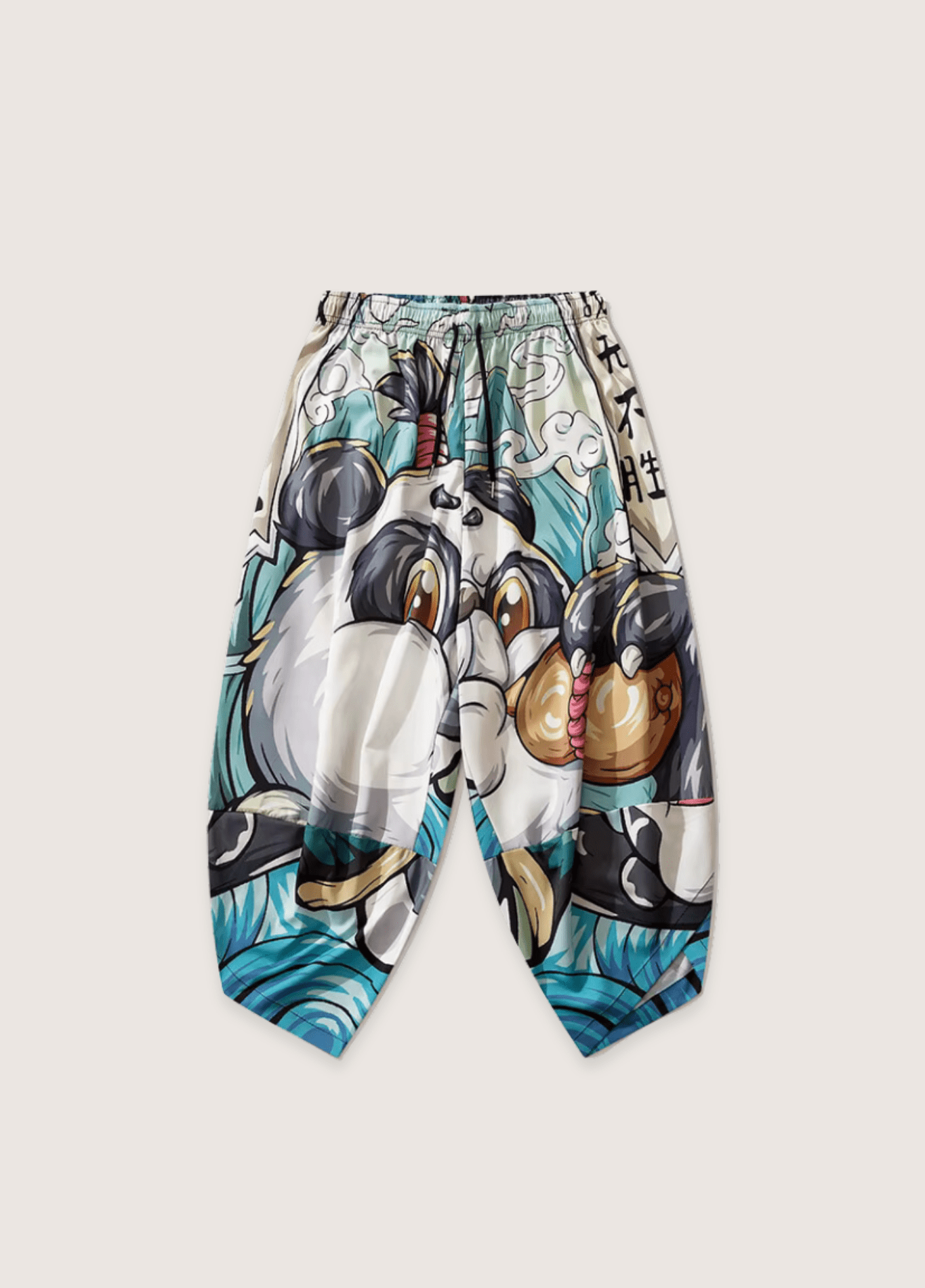 Pantalon Kimono Unisexe en Polyester | Élégant Imprimé Panda Décontracté 0