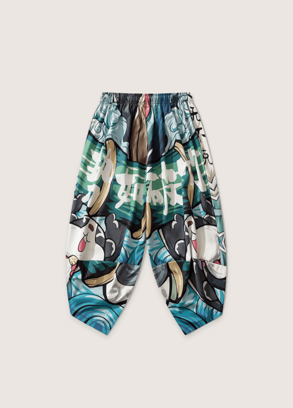 Pantalon Kimono Unisexe en Polyester | Élégant Imprimé Panda Décontracté 1