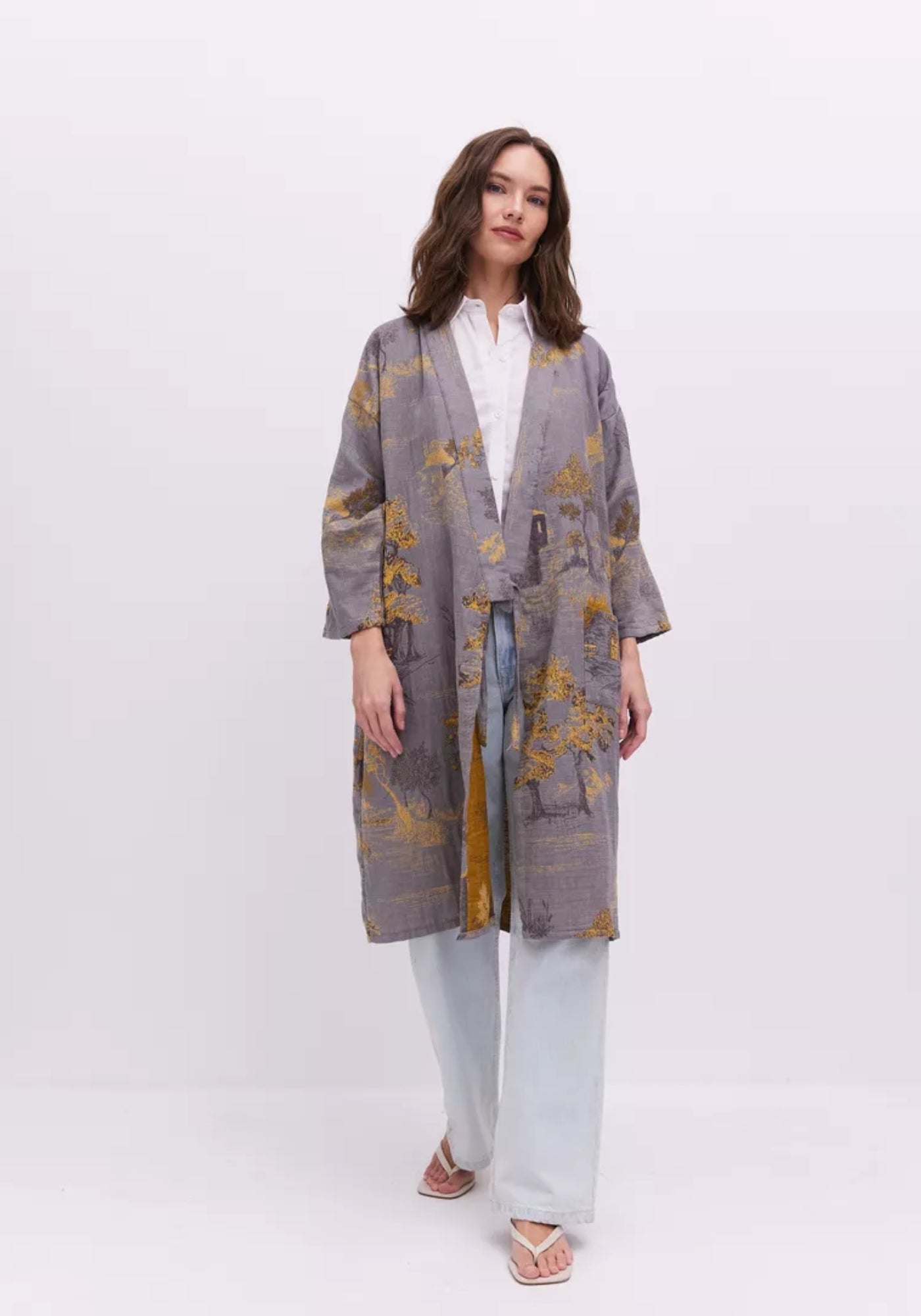 Peignoir Femme 100% Coton Kimono Long | Élégant et Confortable pour Détente à Domicile 1