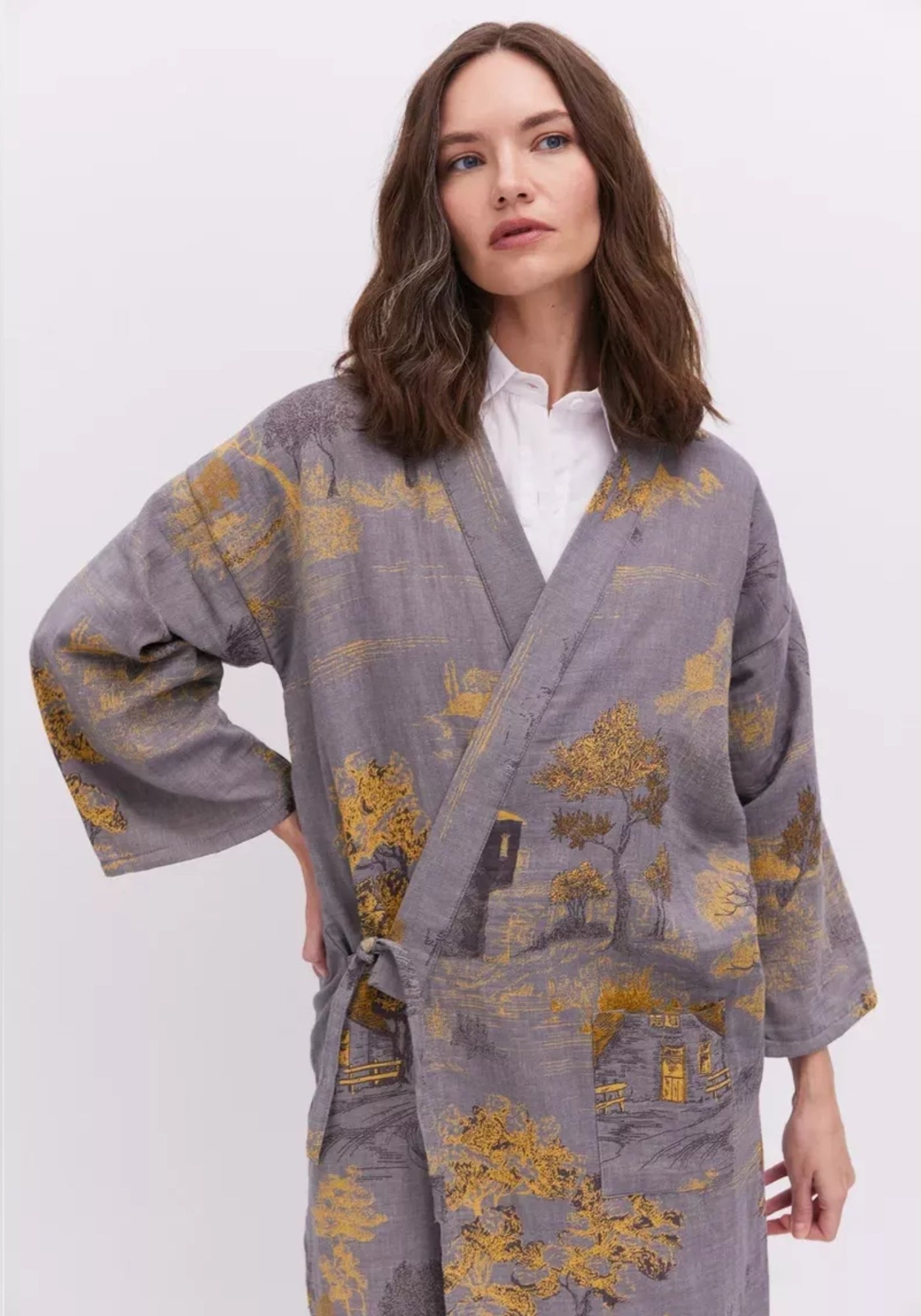 Peignoir Femme 100% Coton Kimono Long | Élégant et Confortable pour Détente à Domicile 4