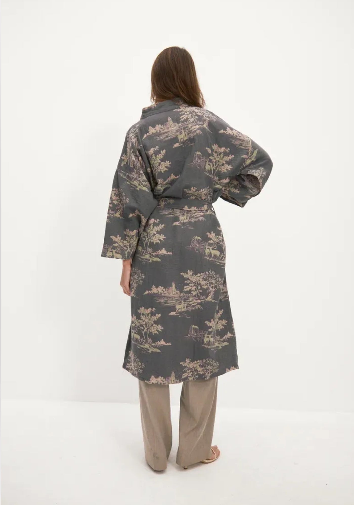 Peignoir Femme Coton Floral Kimono | Élégant et Léger Mi-Mollet 1