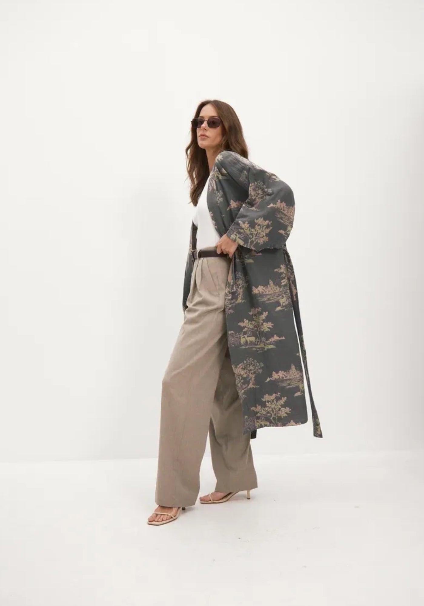 Peignoir Femme Coton Floral Kimono | Élégant et Léger Mi-Mollet 2
