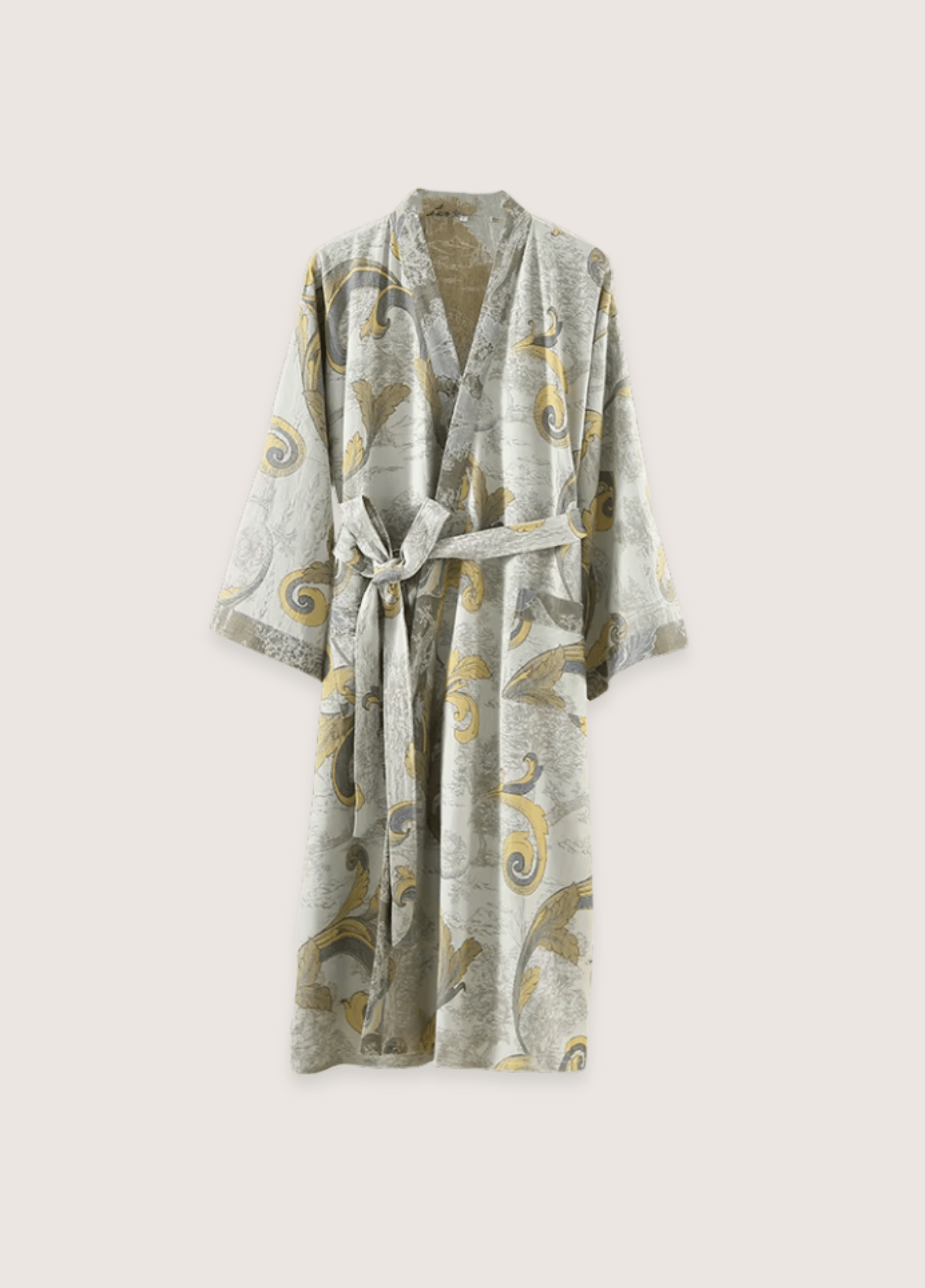 Peignoir Femme En Coton | Élégant Kimono Long Ukiyo-e Avec Ceinture 0