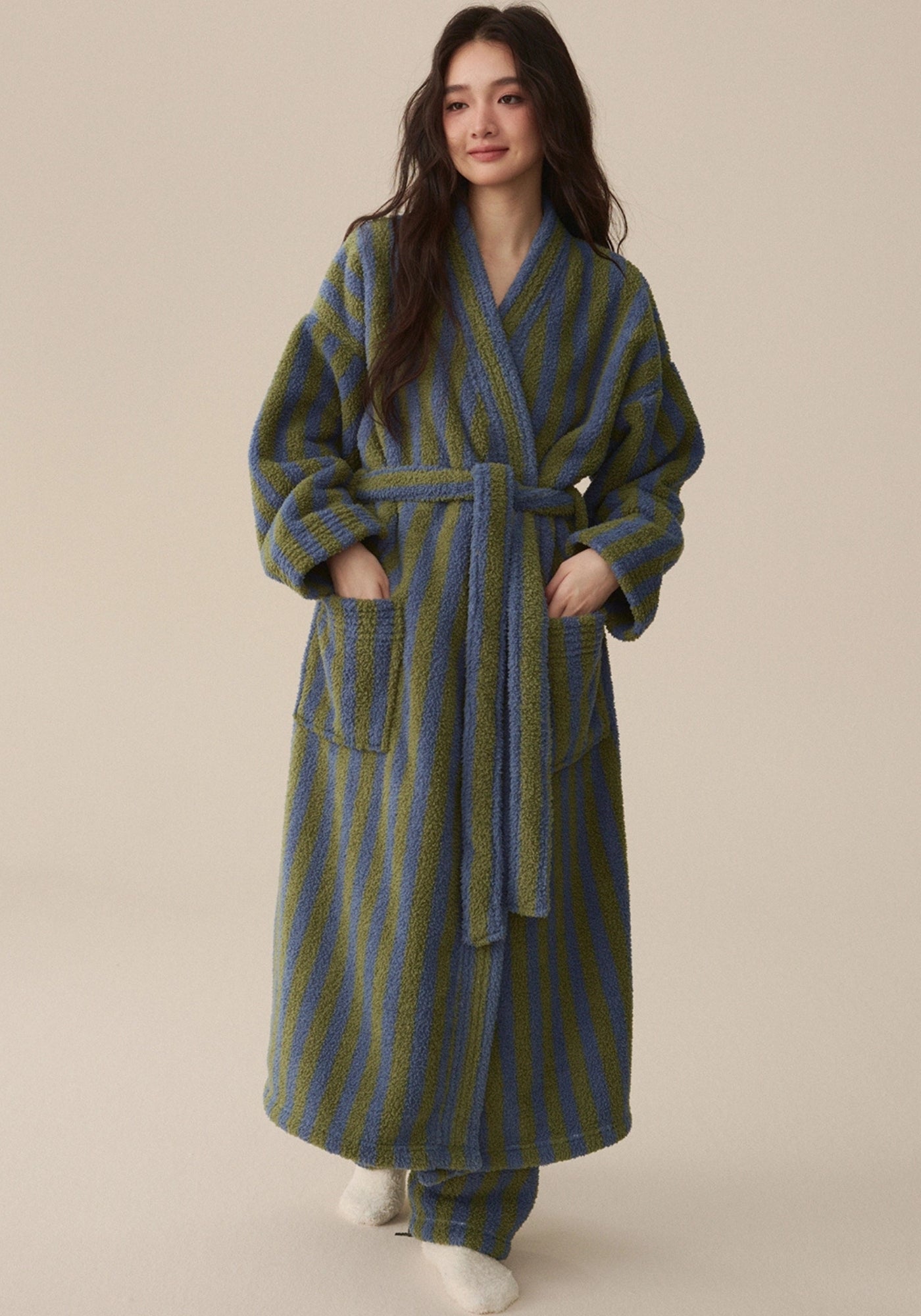 Peignoir Femme Polaire | Long Kimono Doux et Confortable Hiver 0