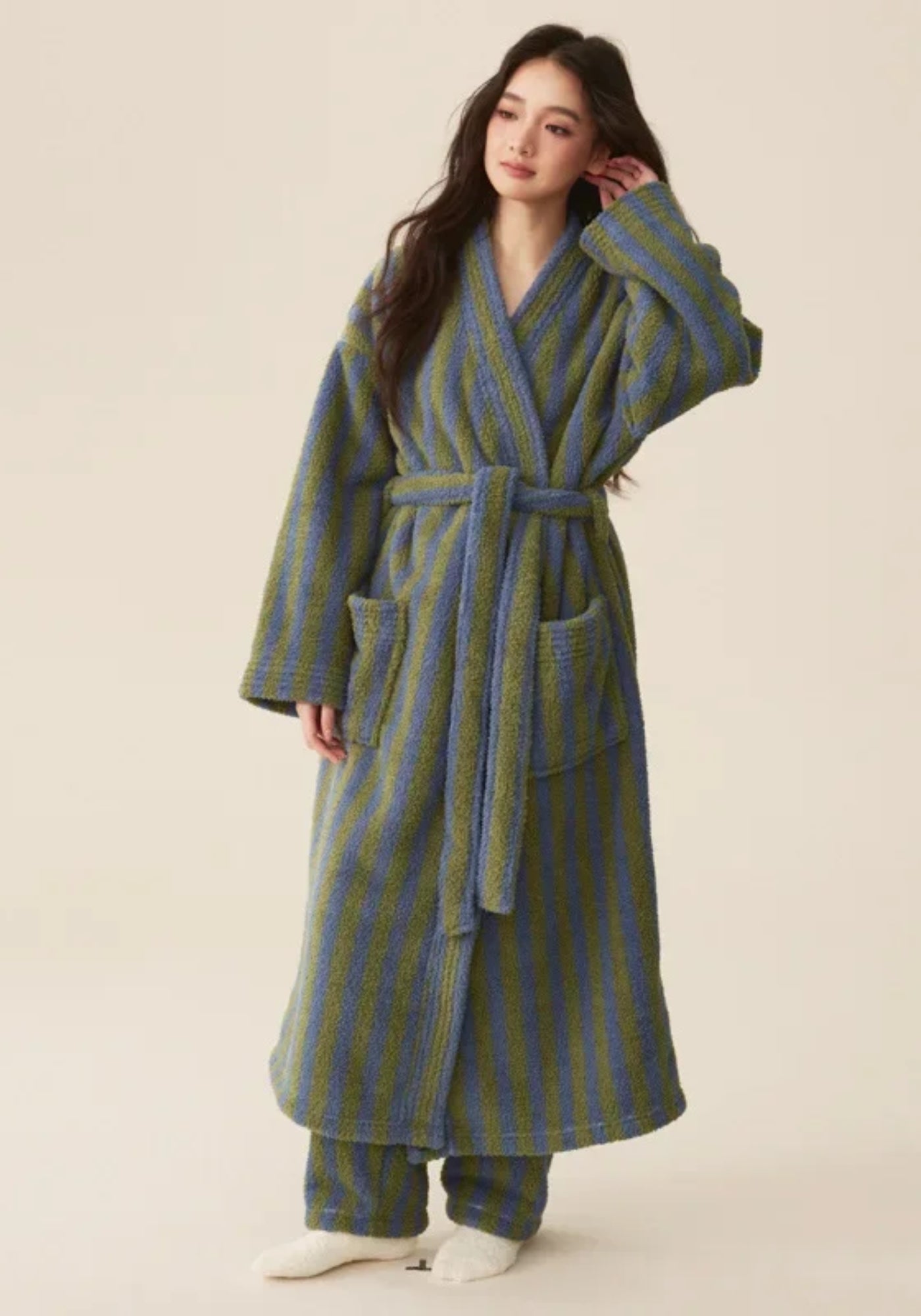 Peignoir Femme Polaire | Long Kimono Doux et Confortable Hiver 4