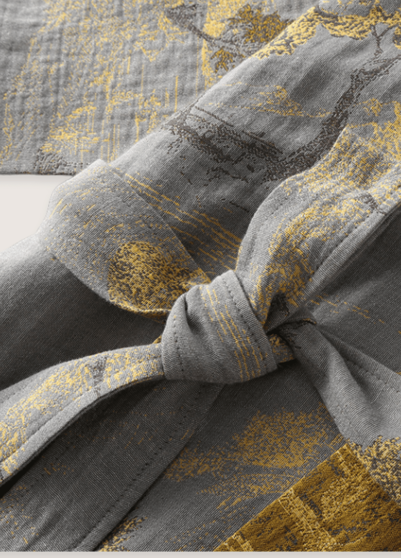 Peignoir Homme 100% Coton | Élégant Kimono Traditionnel Confortable | Coupe Classique Gris 1