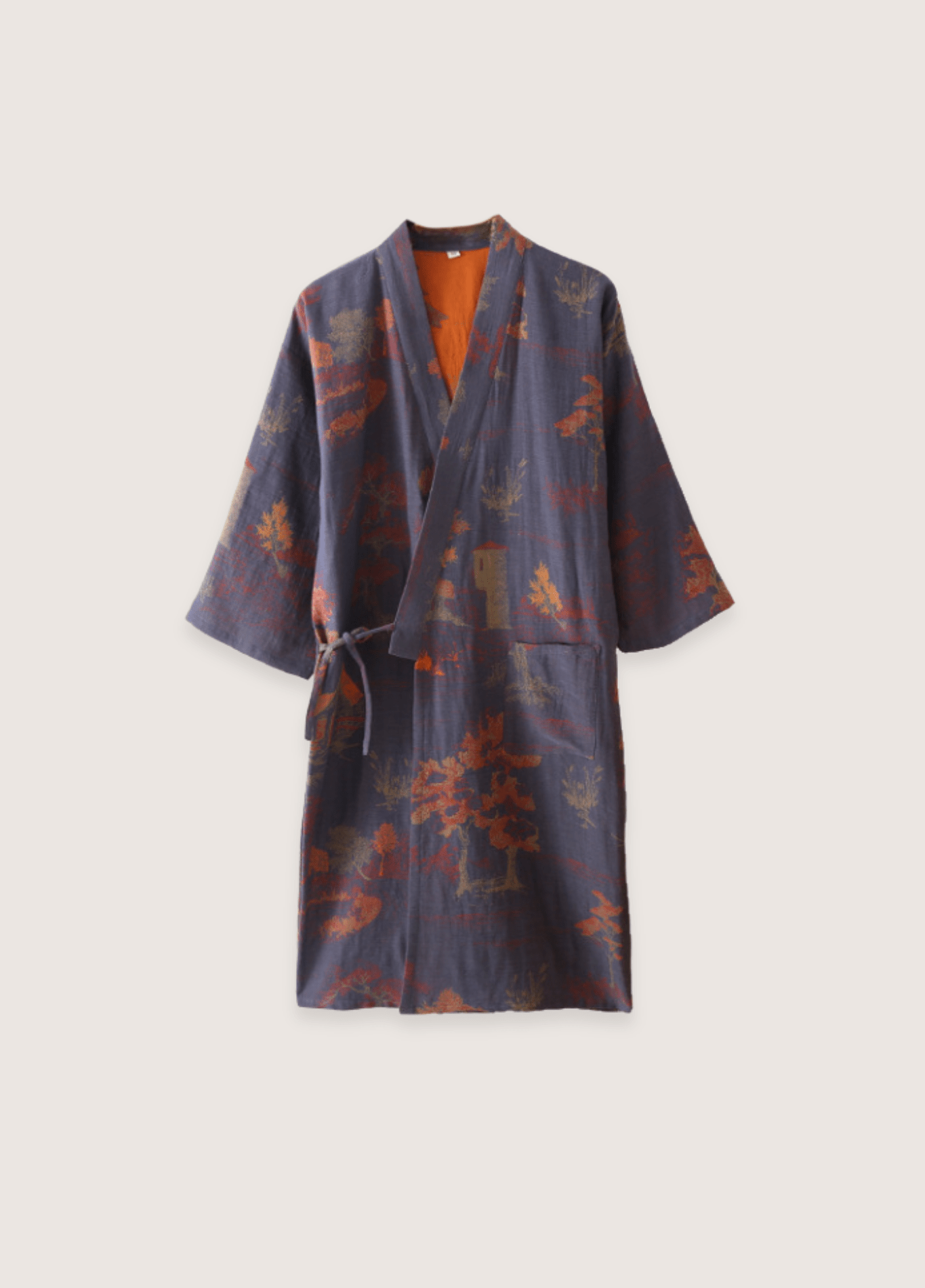 Peignoir Homme Coton | Élégant Kimono Japonais Confortable | Design Traditionnel Panoramique 0