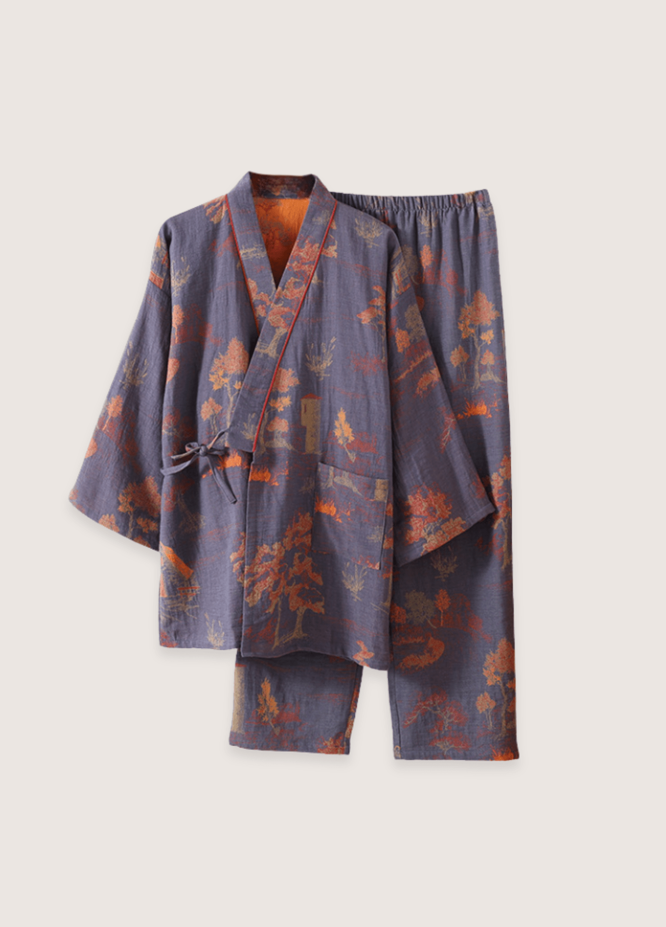 Pyjama Homme Coton | Élégant Ensemble Kimono Automnal Confortable 0
