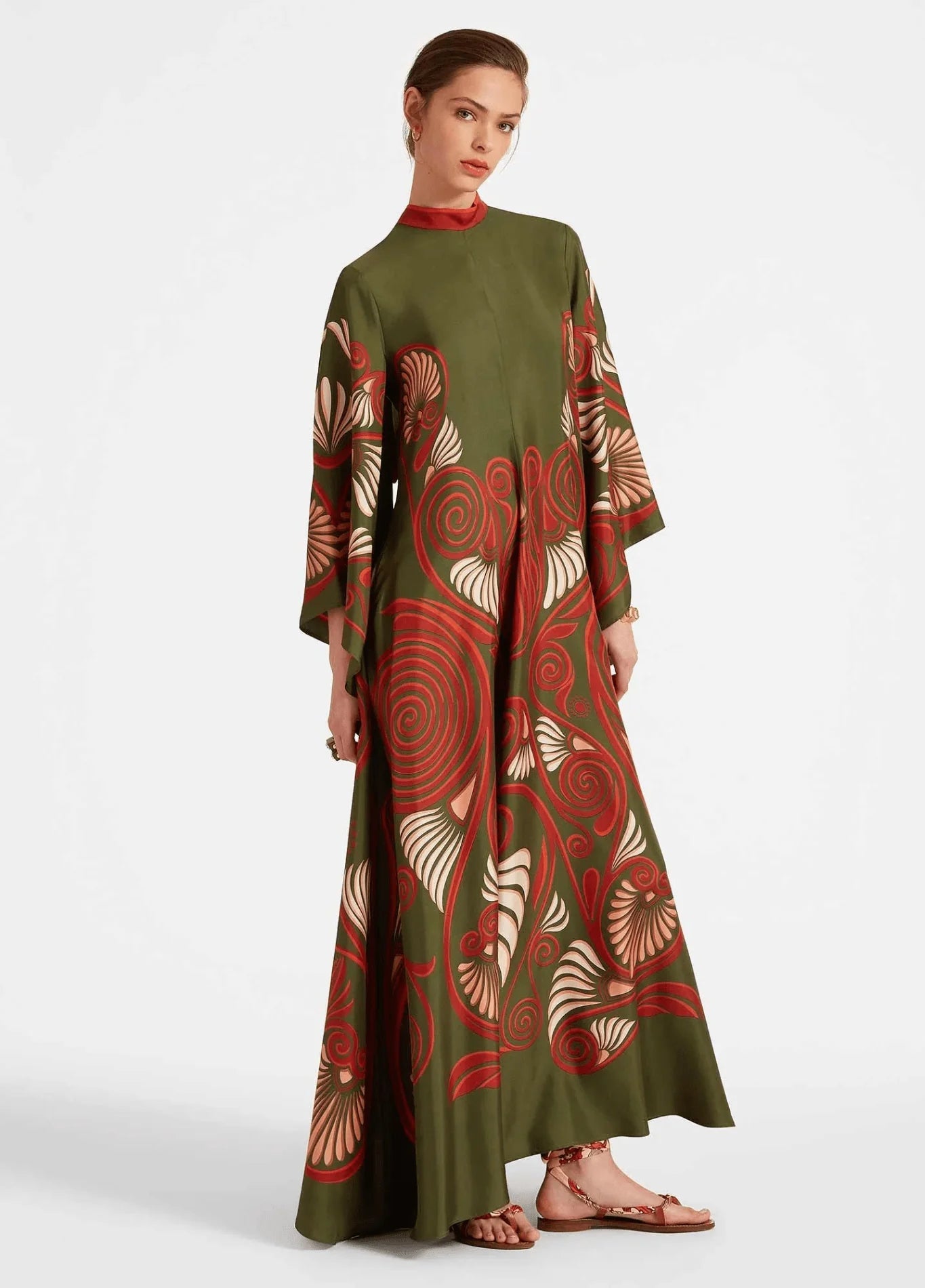 Robe Femme en Polyester Coton | Élégante Kimono Verte Tendance 3
