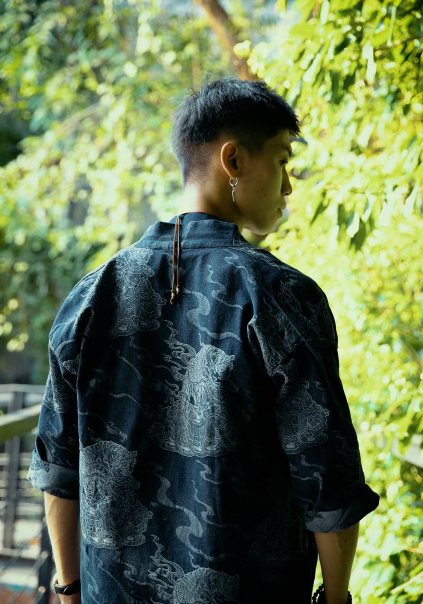 Unisex Lightweight Cotton Denim Kimono | Elegant Artistic Summer Haori 4