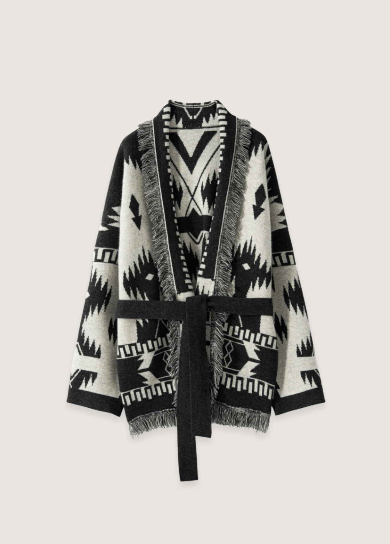 Veste Femme Kimono Cachemire | Élégante Ample avec Motif Aztèque 0