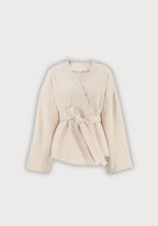 Veste Femme Kimono Écru | Élégante Veste Court en Tissu Doux 2
