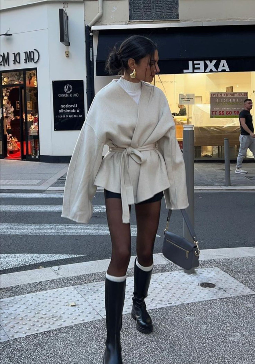 Veste Femme Kimono Écru | Élégante Veste Court en Tissu Doux 3