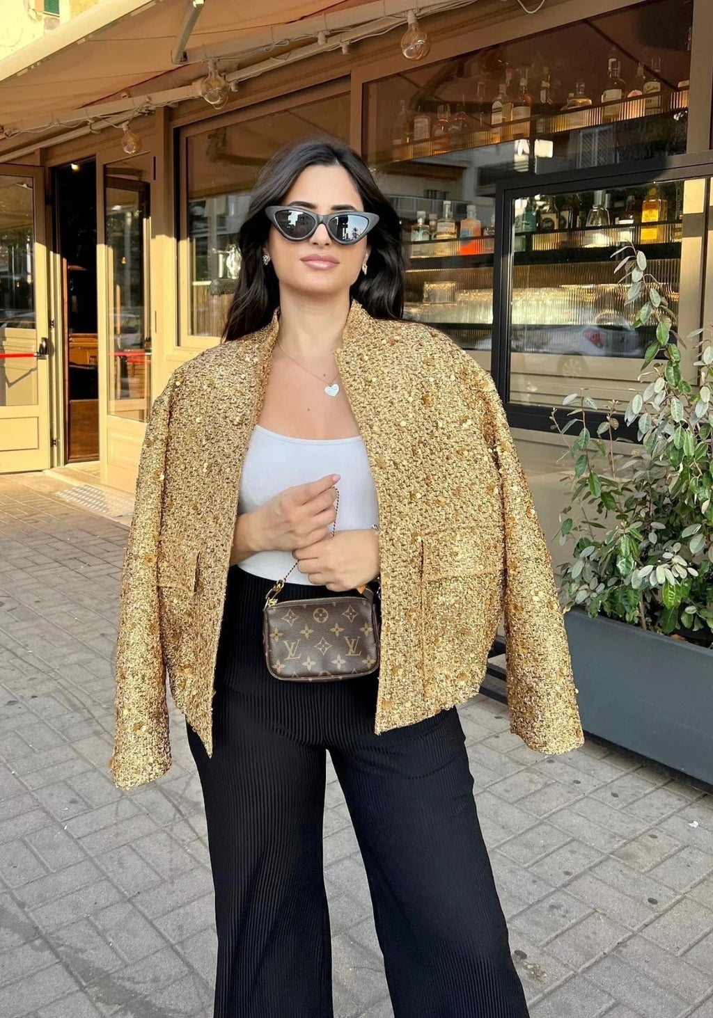 Veste Femme Kimono Élégante en Polyester | Scintillante pour Soirée avec Manches Longues 4