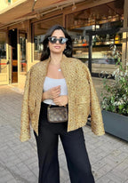 Veste Femme Kimono Élégante en Polyester | Scintillante pour Soirée avec Manches Longues 4