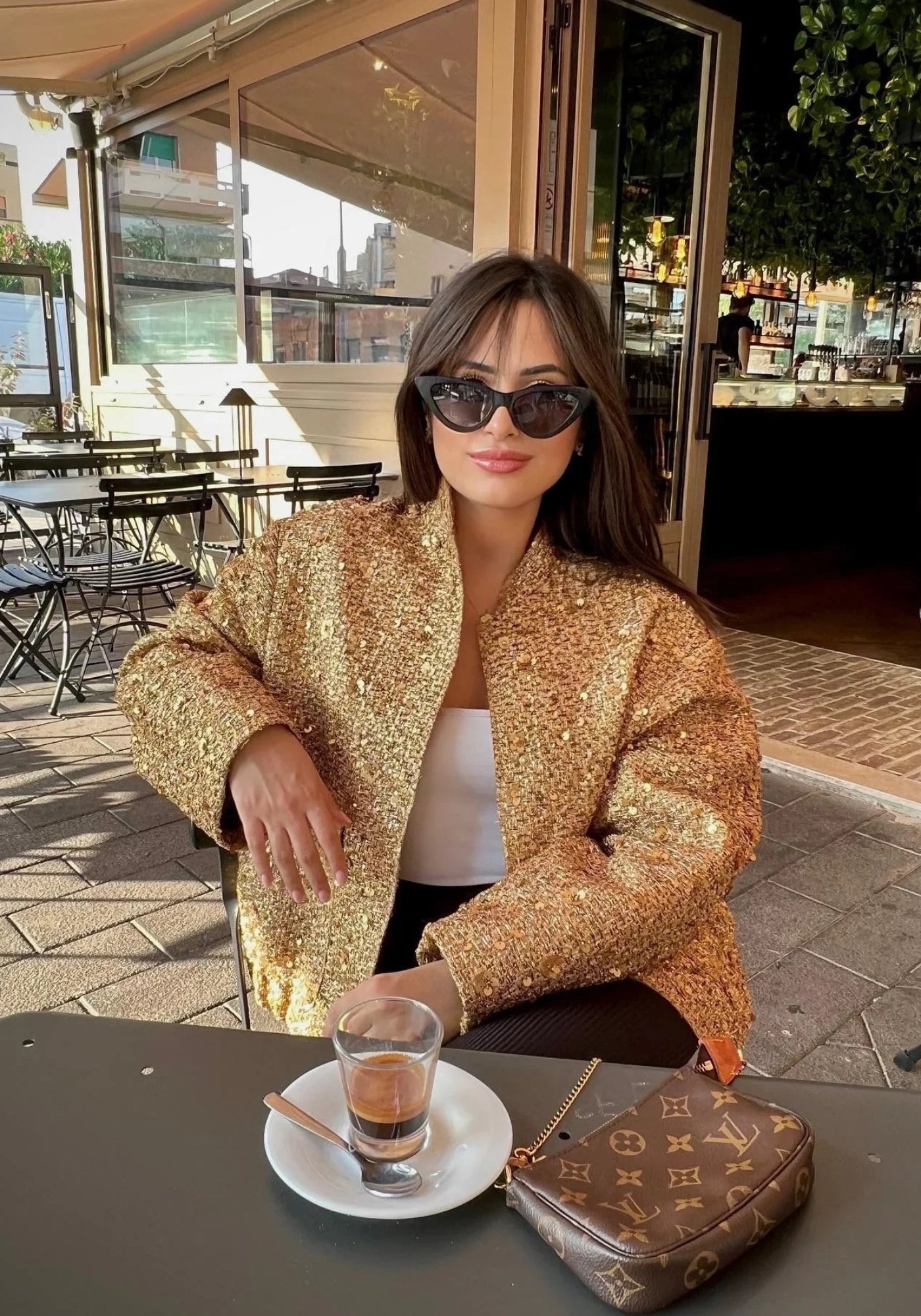 Veste Femme Kimono Élégante en Polyester | Scintillante pour Soirée avec Manches Longues 5