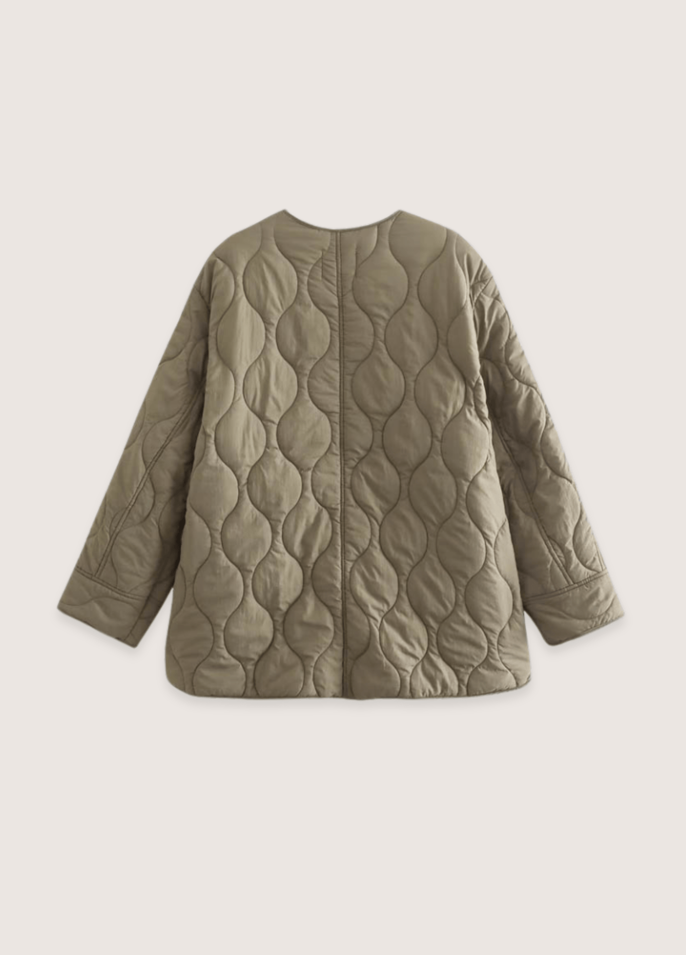 Veste Femme Kimono Matelassée | Élégante Coupe Oversize Beige 3