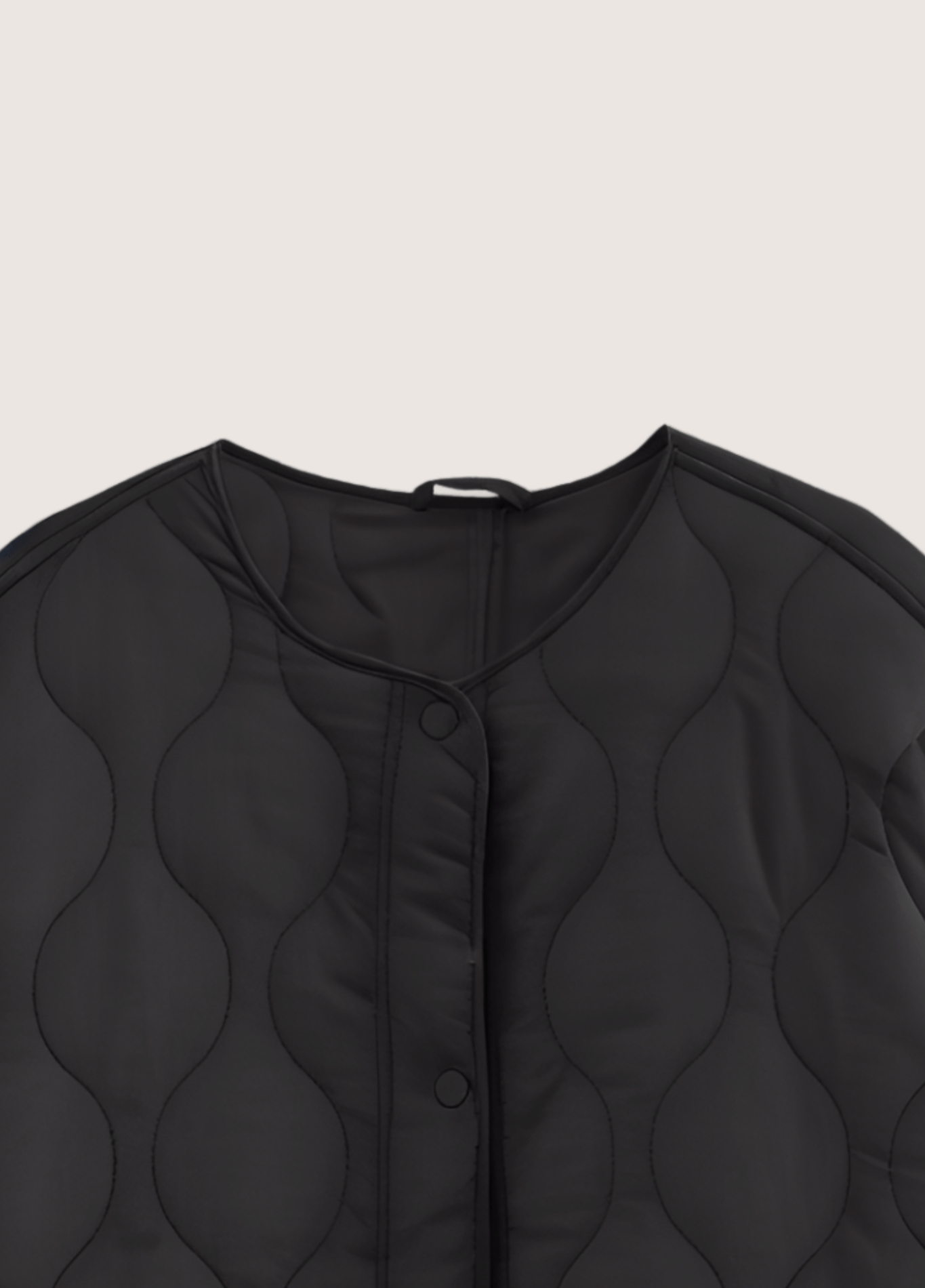 Veste Femme Kimono Matelassée | Élégante Oversize en Polyester Noir 2