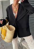 Veste Femme Kimono Noir | Oversize Élégante en Coton pour l'Été 0