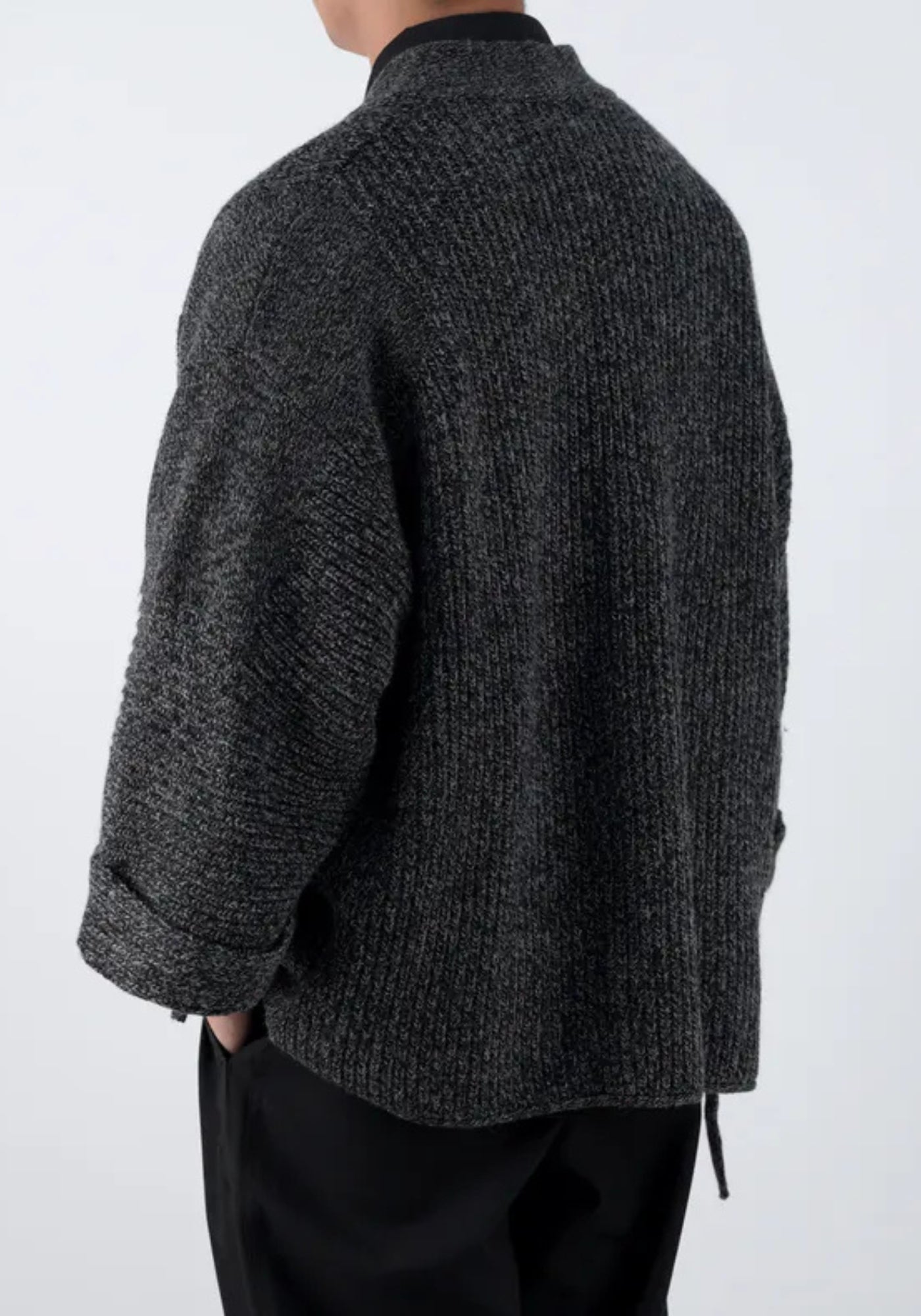 Veste Femme Kimono en Laine Mélangée | Élégante Coupe Oversize Grise 3