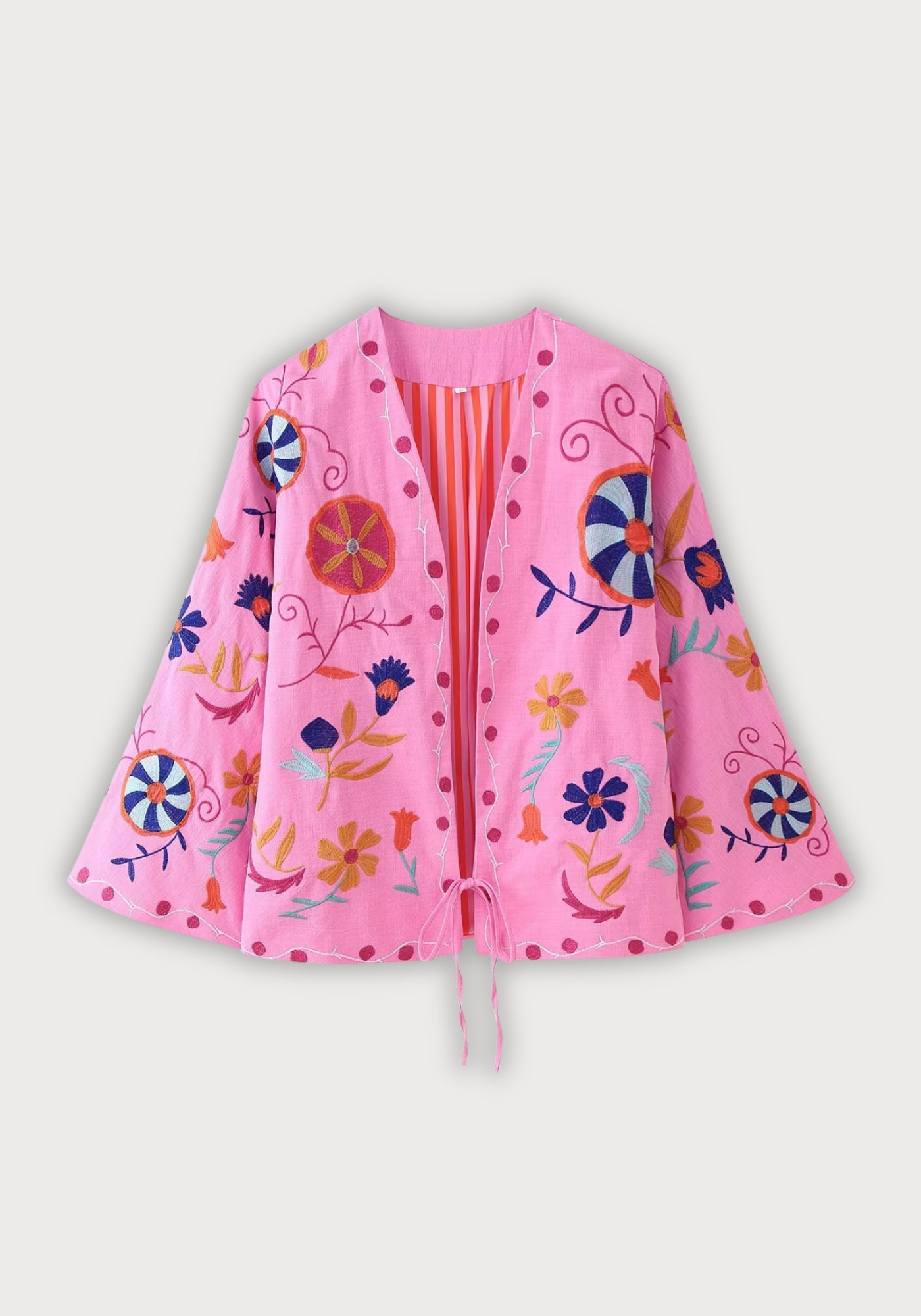 Veste Femme Léger Kimono Brodé | Élégante et Colorée avec Manches Évasées 0
