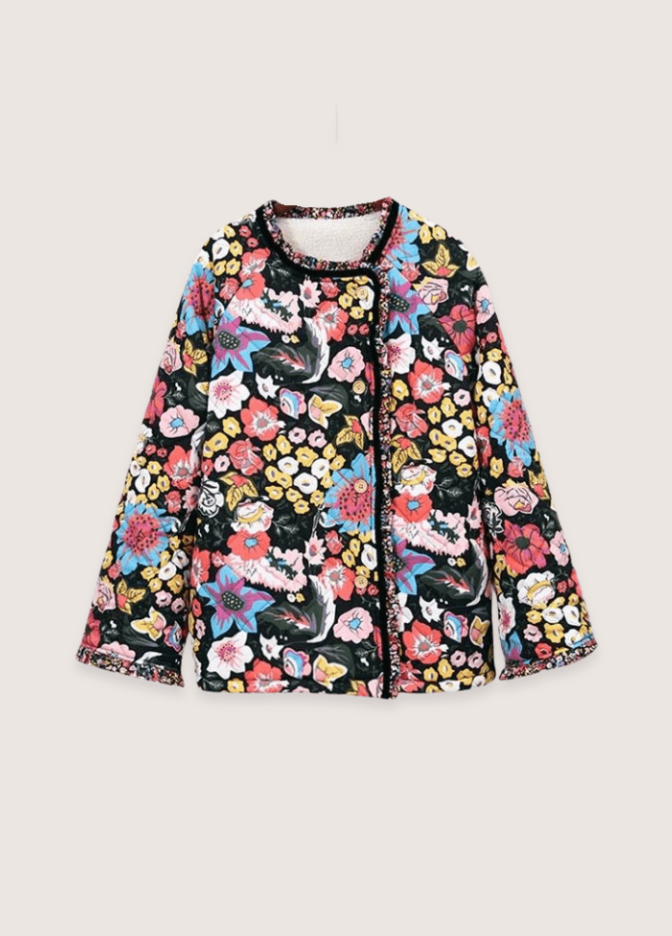 Veste Femme Matelassée Floral | Élégante Coupe Oversize Hiver 0