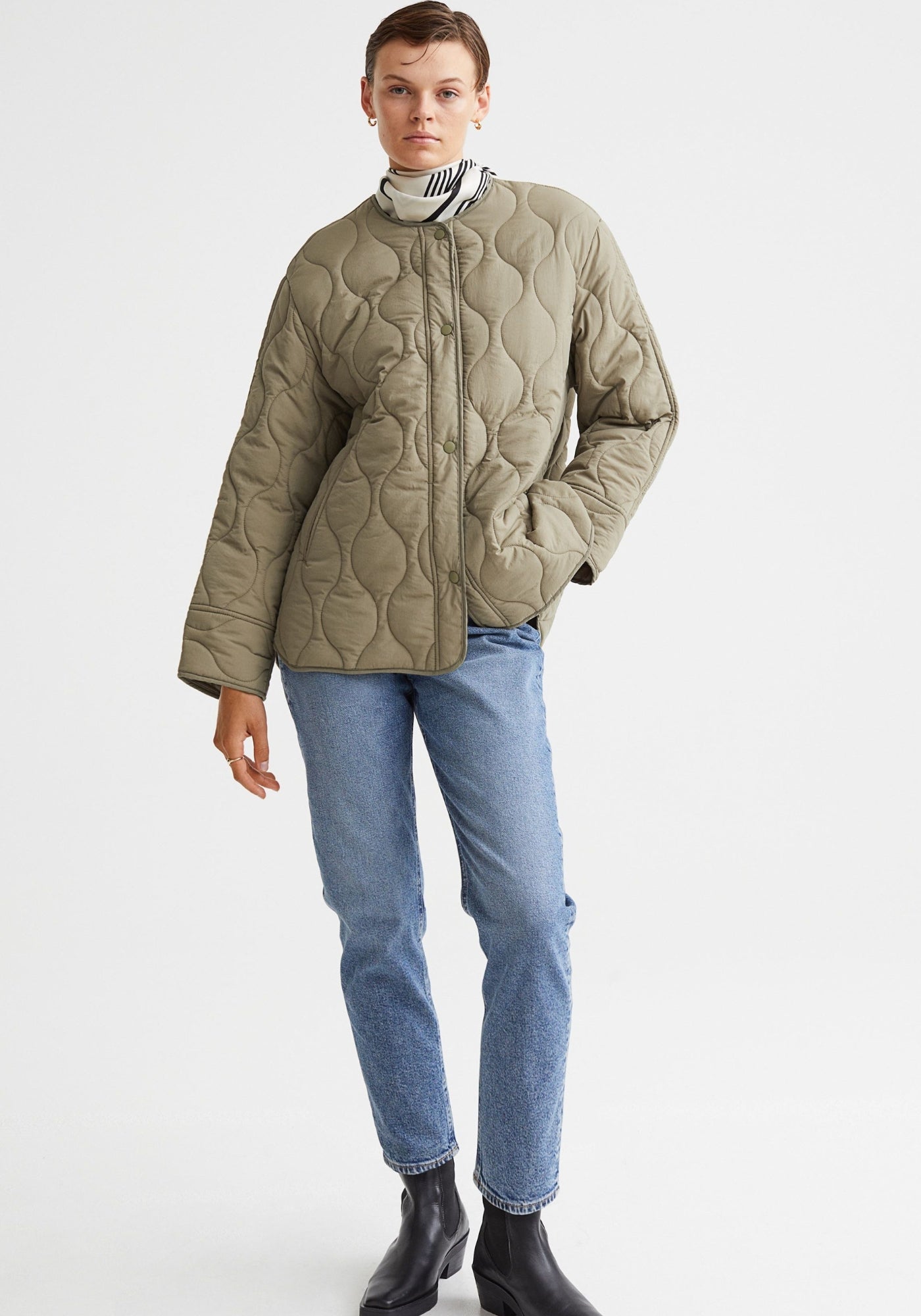 Veste Femme Matelassée en Polyester | Élégante Veste Kimono Hiver Oversize 0