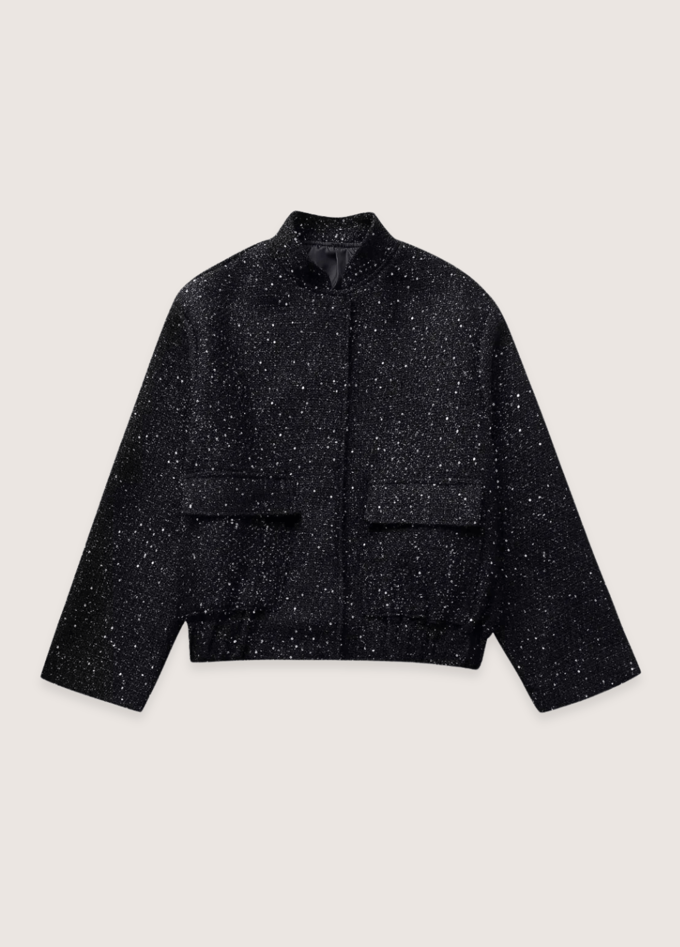 Veste Femme Pailletée Polyester Kimono | Élégante Coupe Urbaine 7/8 Manches 0