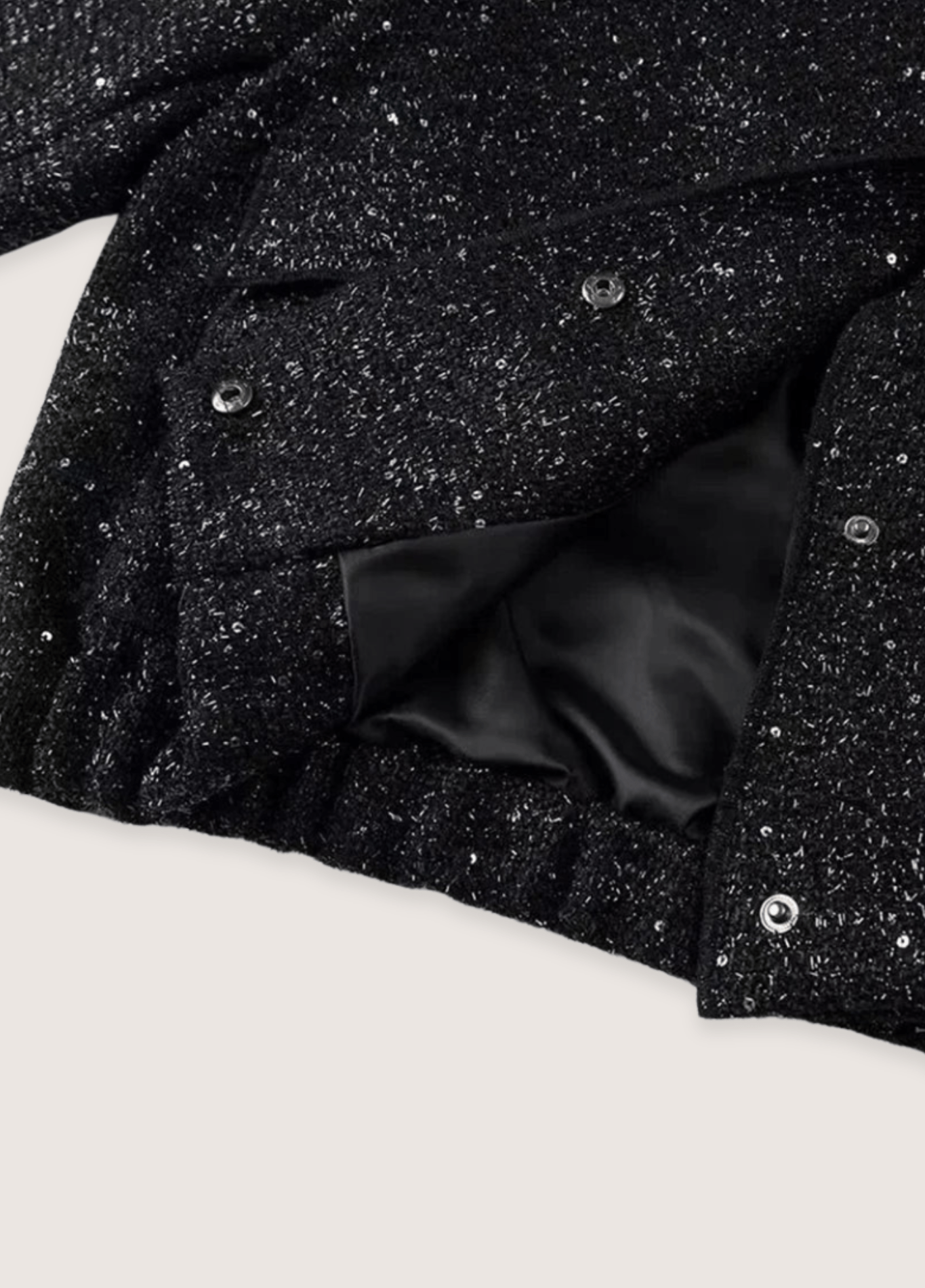 Veste Femme Pailletée Polyester Kimono | Élégante Coupe Urbaine 7/8 Manches 3
