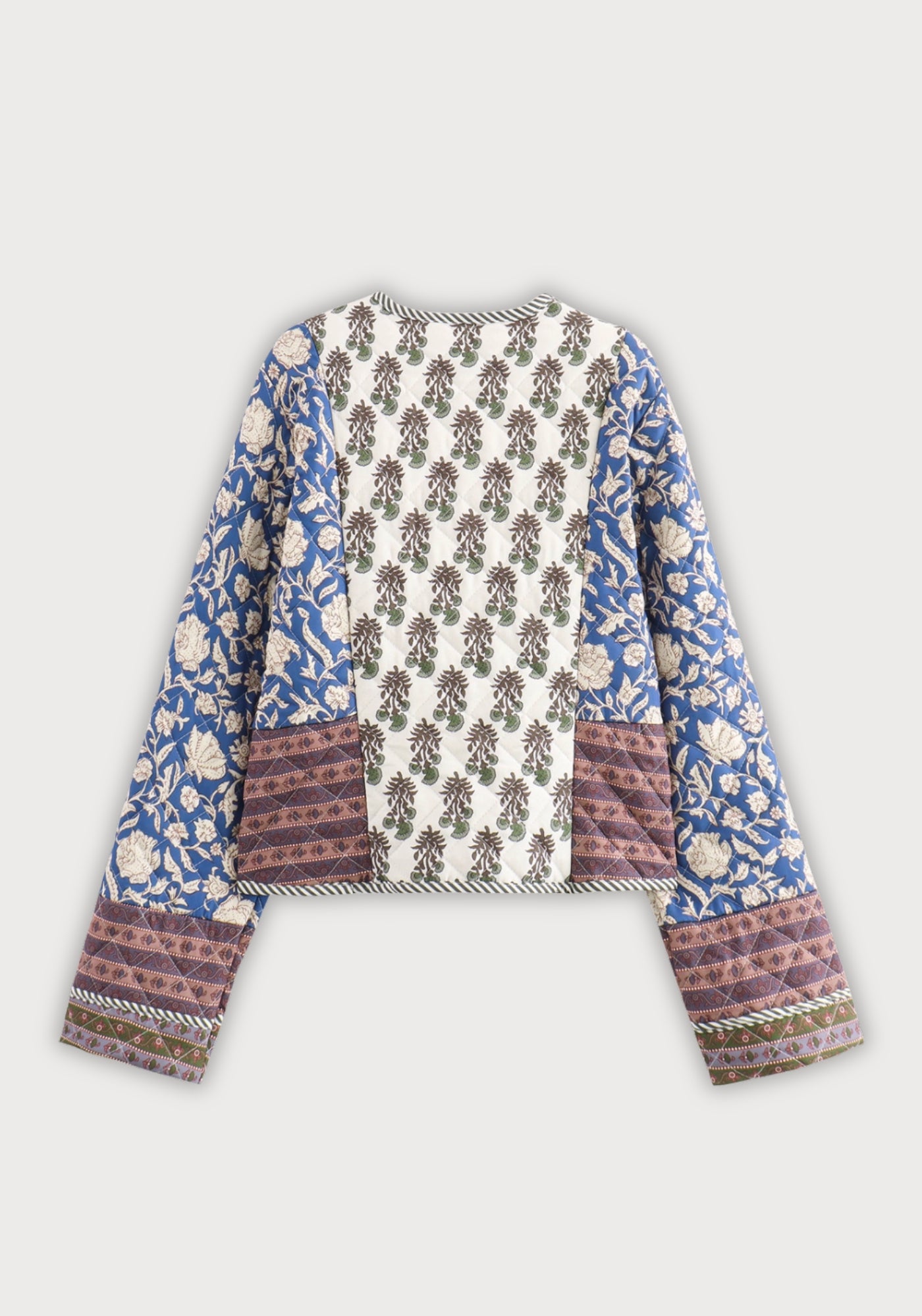 Veste Femme Réversible Patchwork | Élégante Kimono Courte en Polyester Matelassé 1