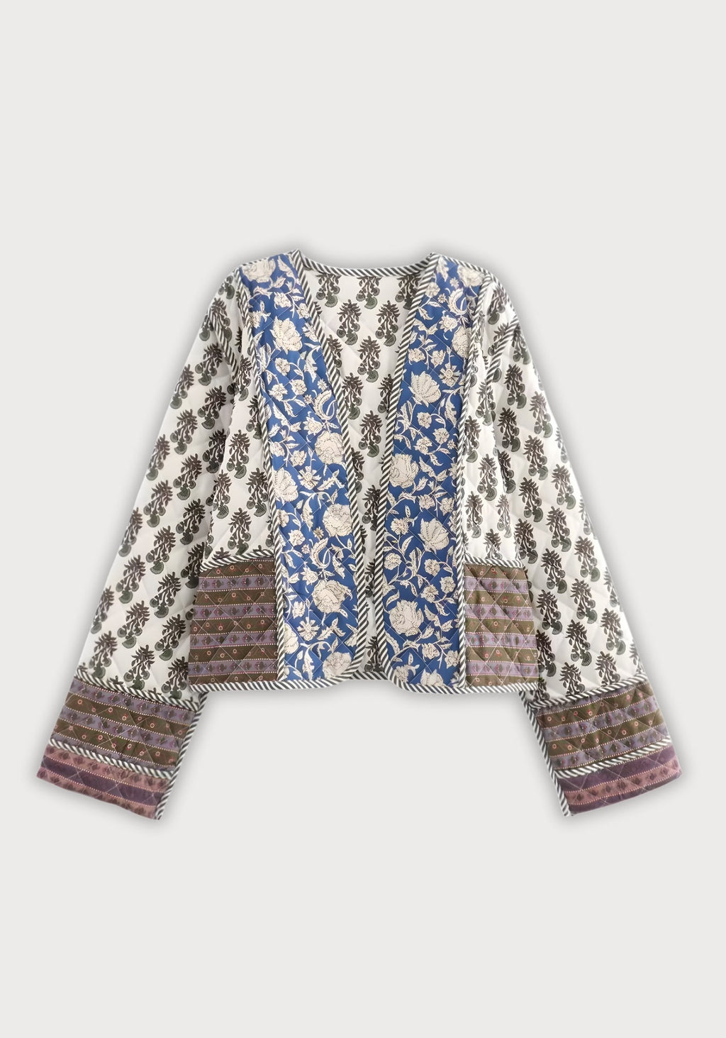 Veste Femme Réversible Patchwork | Élégante Kimono Courte en Polyester Matelassé 8