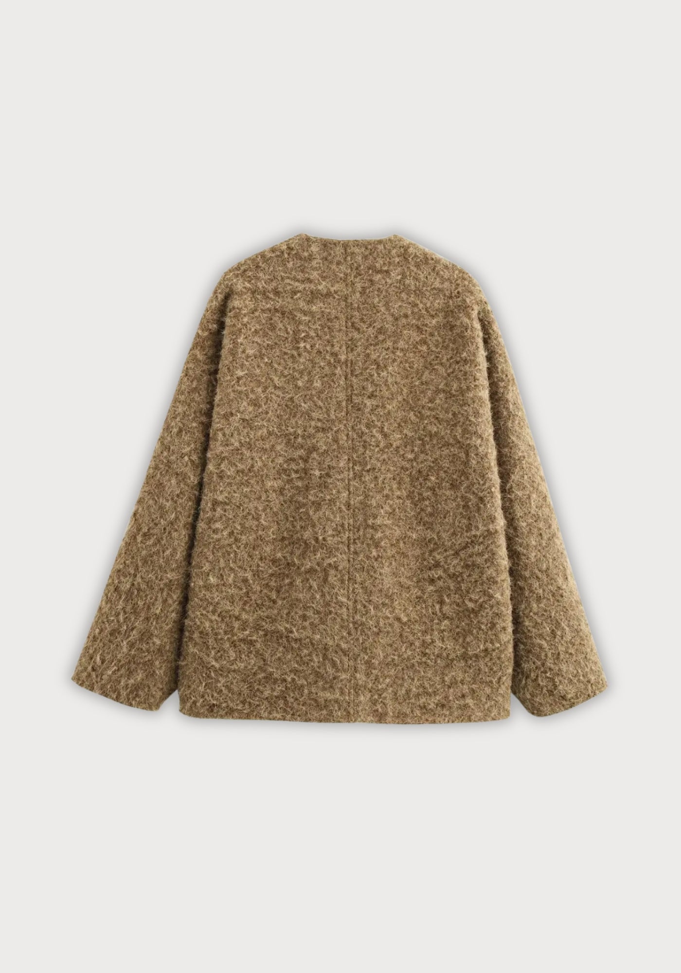 Veste Femme en Laine Bouclée | Élégante Veste Kimono à Nouer pour Saisons Fraîches 1