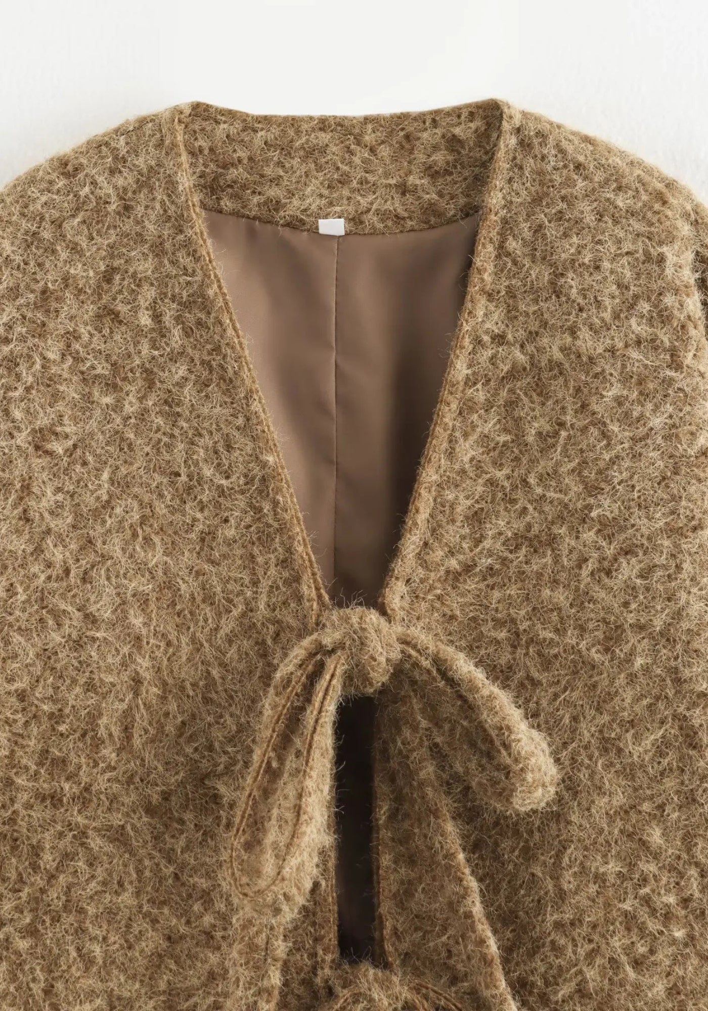 Veste Femme en Laine Bouclée | Élégante Veste Kimono à Nouer pour Saisons Fraîches 7
