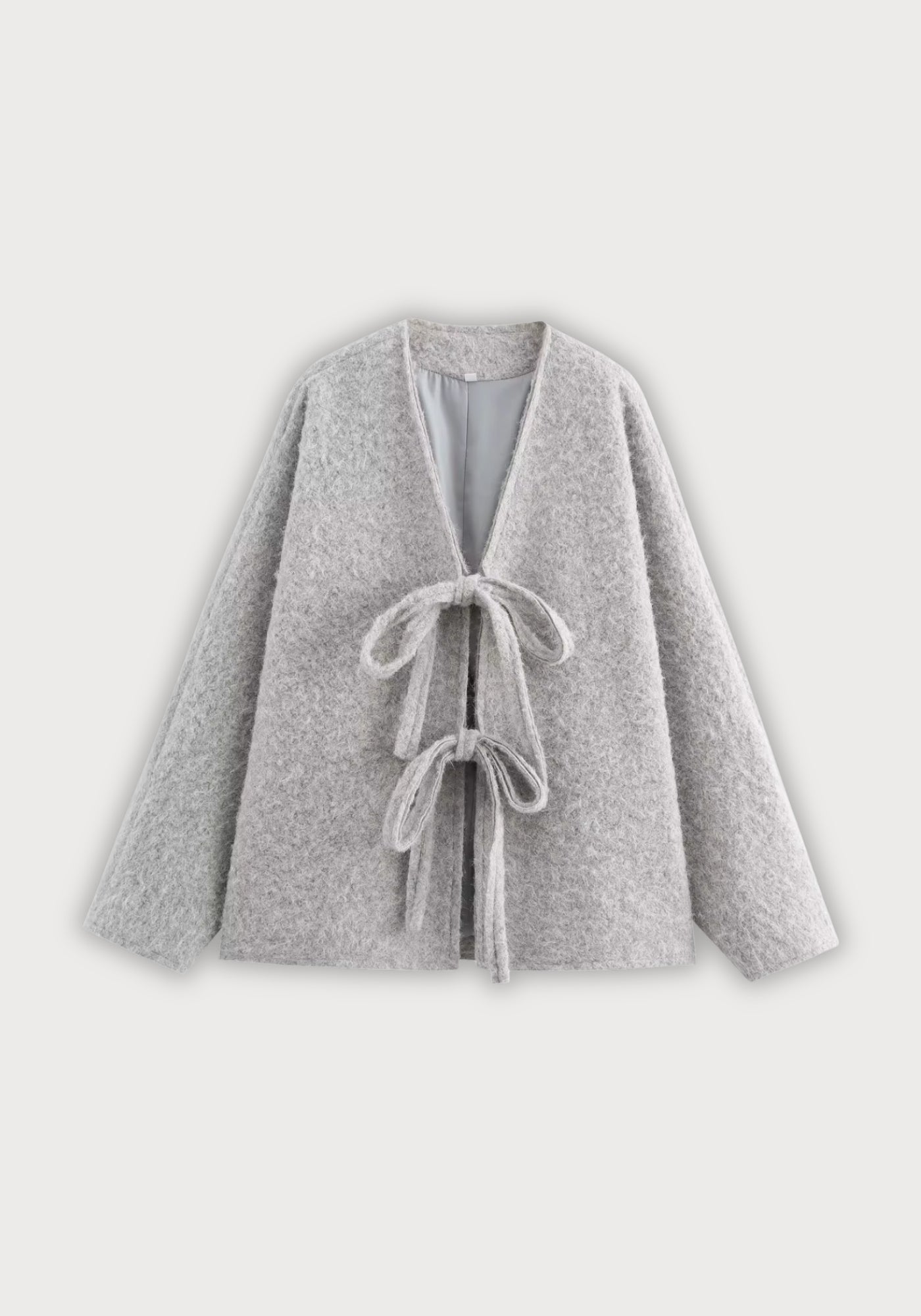 Veste Femme en Laine Bouclée | Élégante Veste Kimono à Nouer pour Saisons Fraîches 9