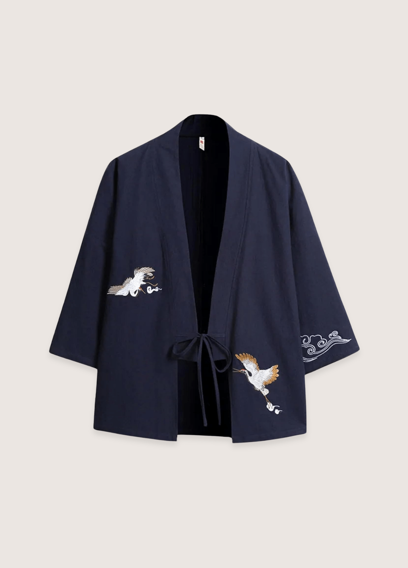 Veste Femme en Lin Bleu Marine | Élégante Kimono Légère avec Motif Brodé 0