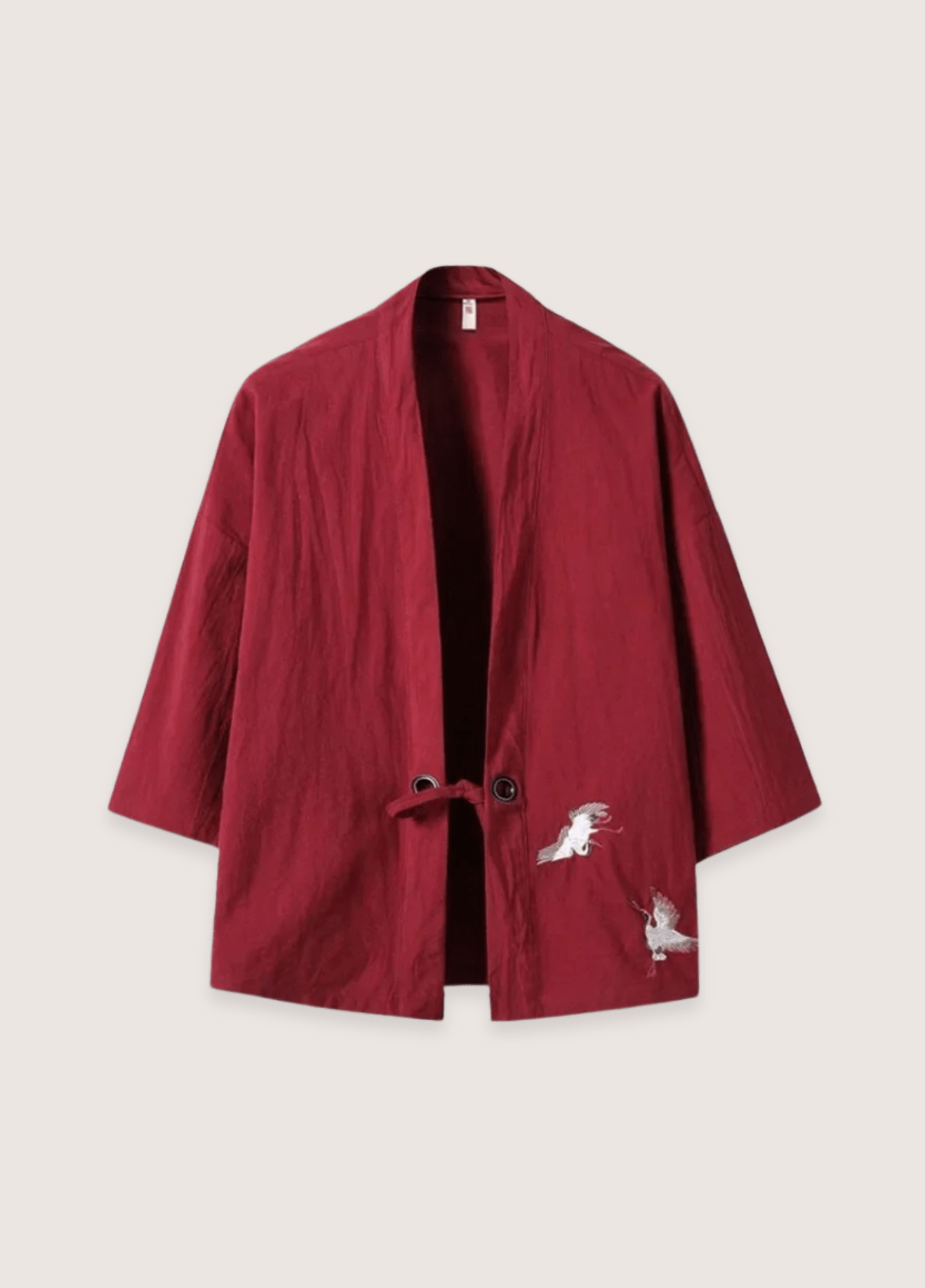 Veste Femme en Lin Rouge | Élégante Kimono Brodé | Légère et Décontractée 0
