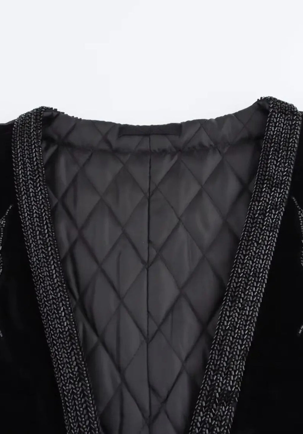 Veste Femme en Velours Noir | Élégante Kimono Matelassée d'Hiver avec Broderie de Grues 2