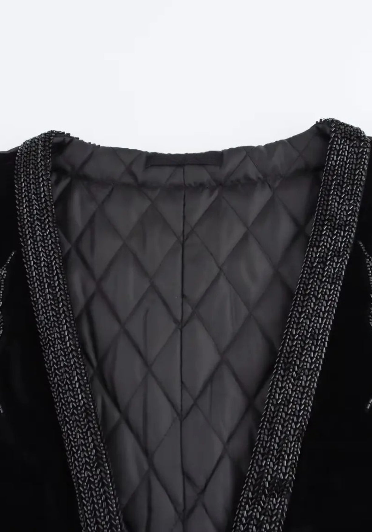 Veste Femme en Velours Noir | Élégante Kimono Matelassée d'Hiver avec Broderie de Grues 2