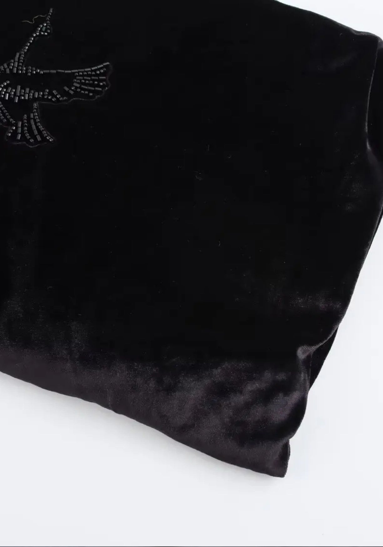Veste Femme en Velours Noir | Élégante Kimono Matelassée d'Hiver avec Broderie de Grues 4