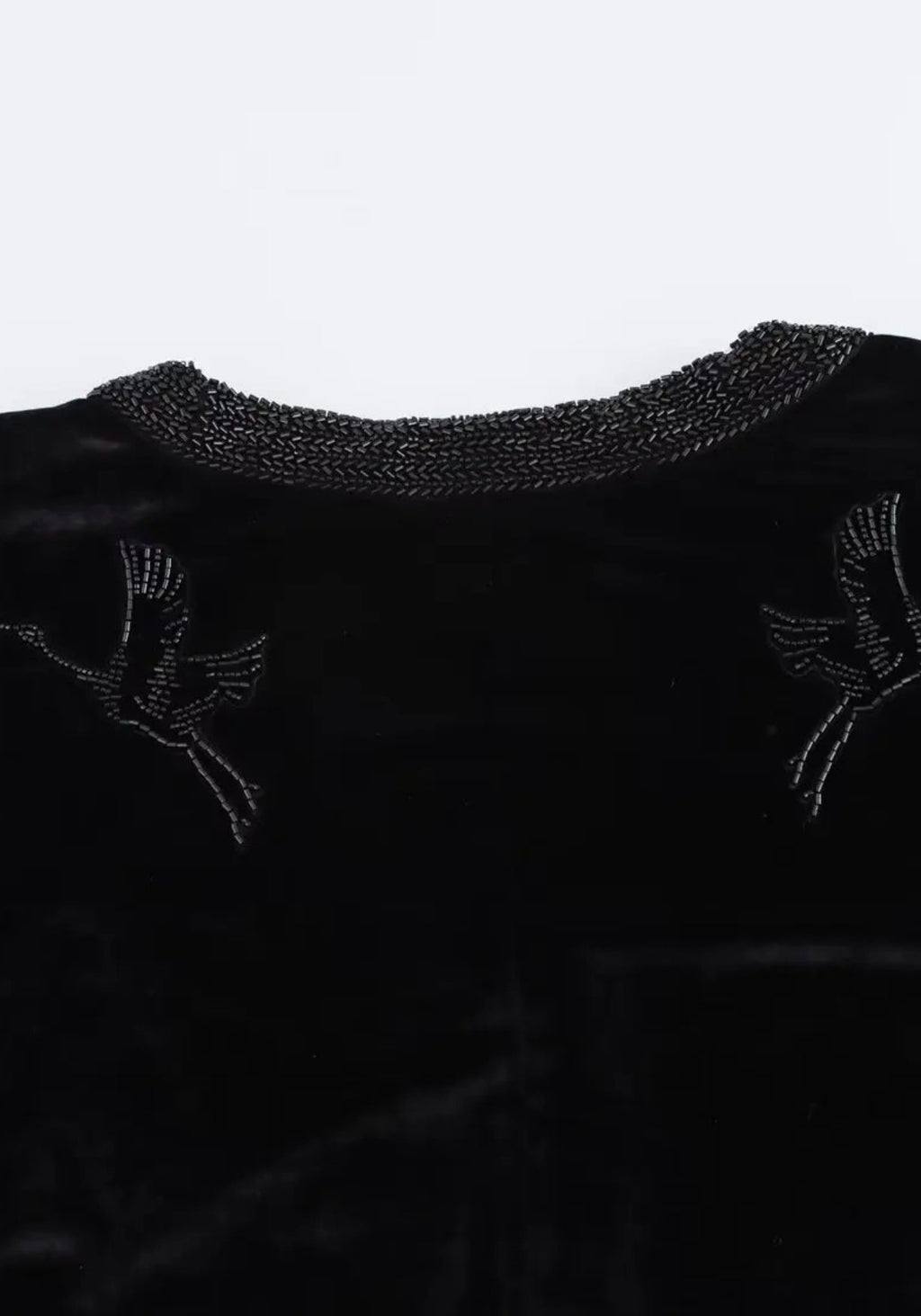 Veste Femme en Velours Noir | Élégante Kimono Matelassée d'Hiver avec Broderie de Grues 6
