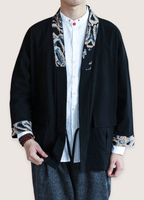 Veste Homme Polyester Kimono | Élégante Coupe Ample Décontractée 3